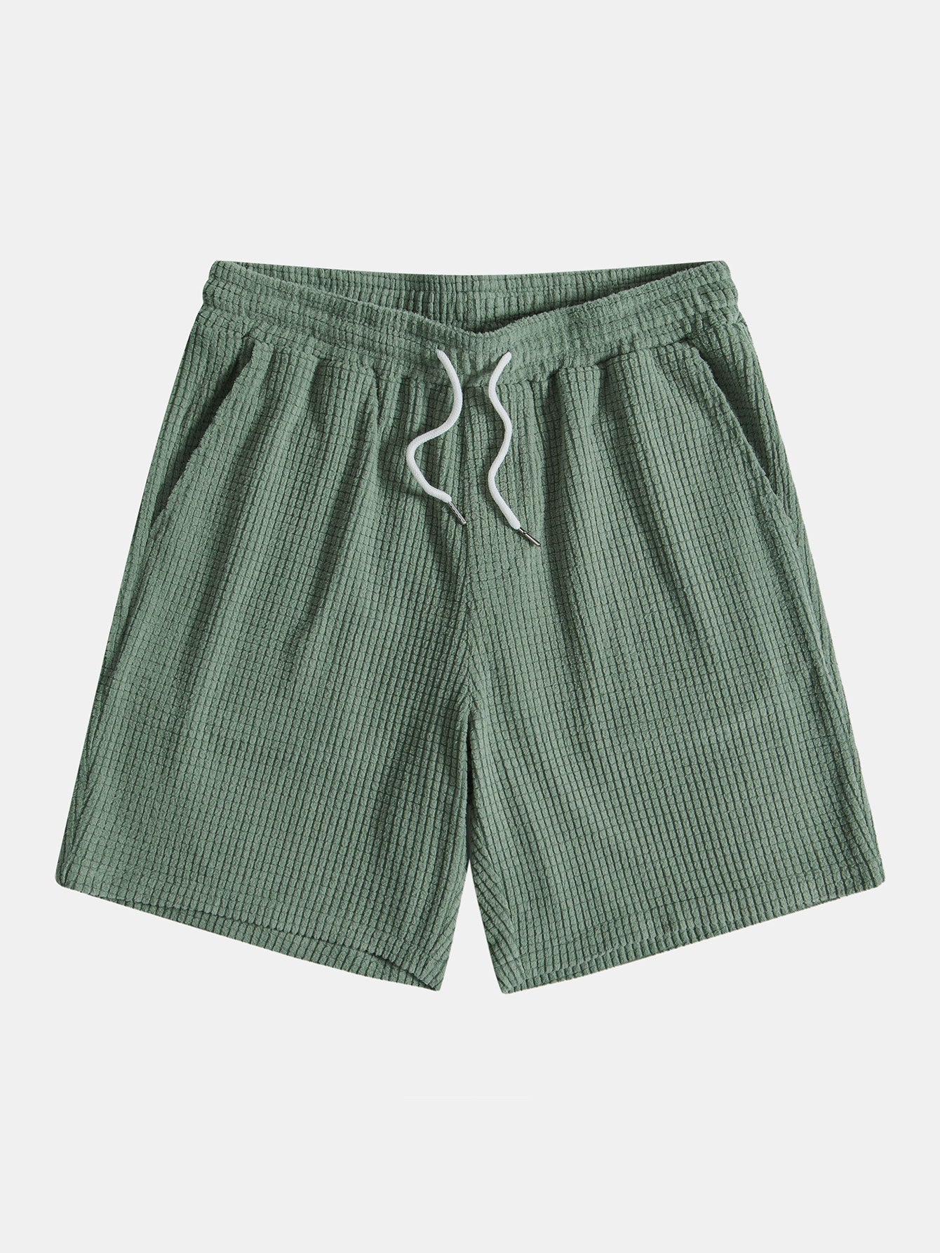 Vaffelknappet skjorte og shorts