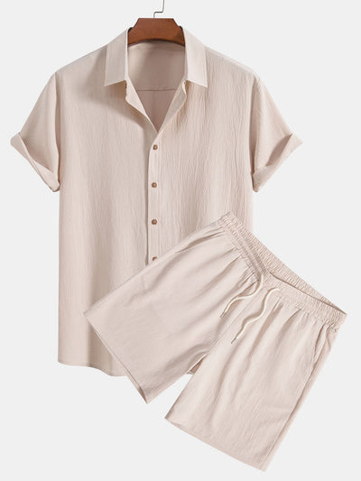 Rynket skjorte og shorts med tekstur