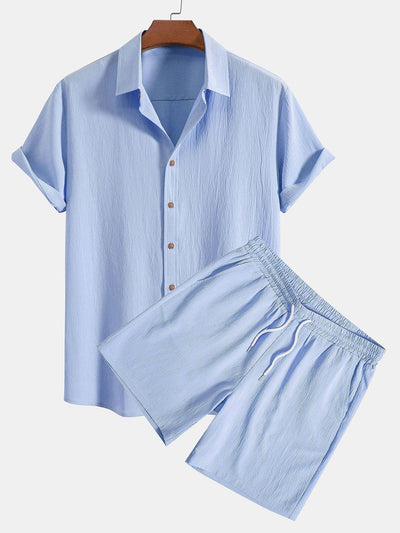 Rynket skjorte og shorts med tekstur