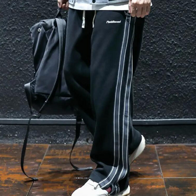 Uformelle joggebukser i fløyel med striper