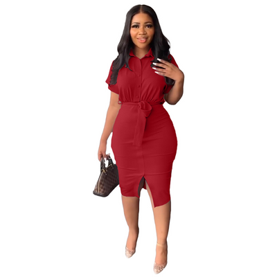 Bodycon-kjole med knappelukking