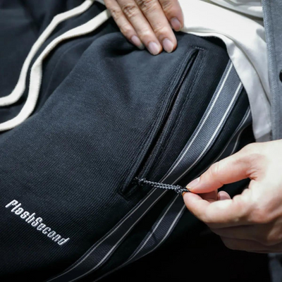 Uformelle joggebukser i fløyel med striper