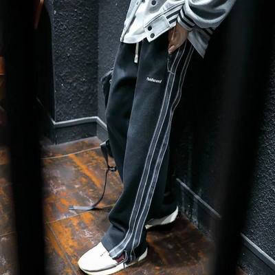 Uformelle joggebukser i fløyel med striper