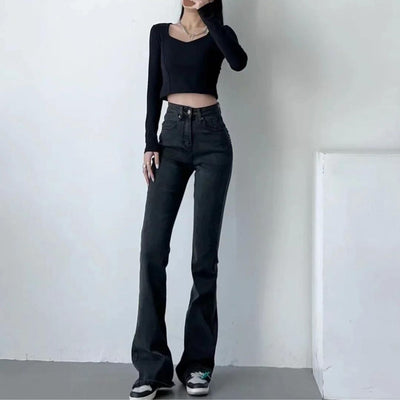 Ara | jeans med høy midje og hjerteformede volanger