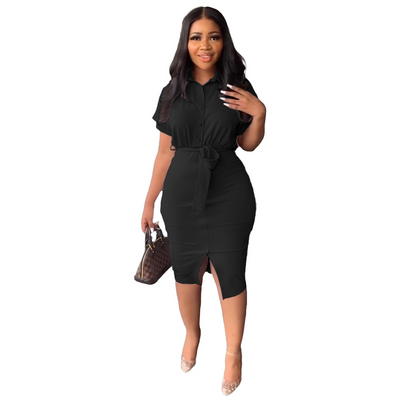Bodycon-kjole med knappelukking