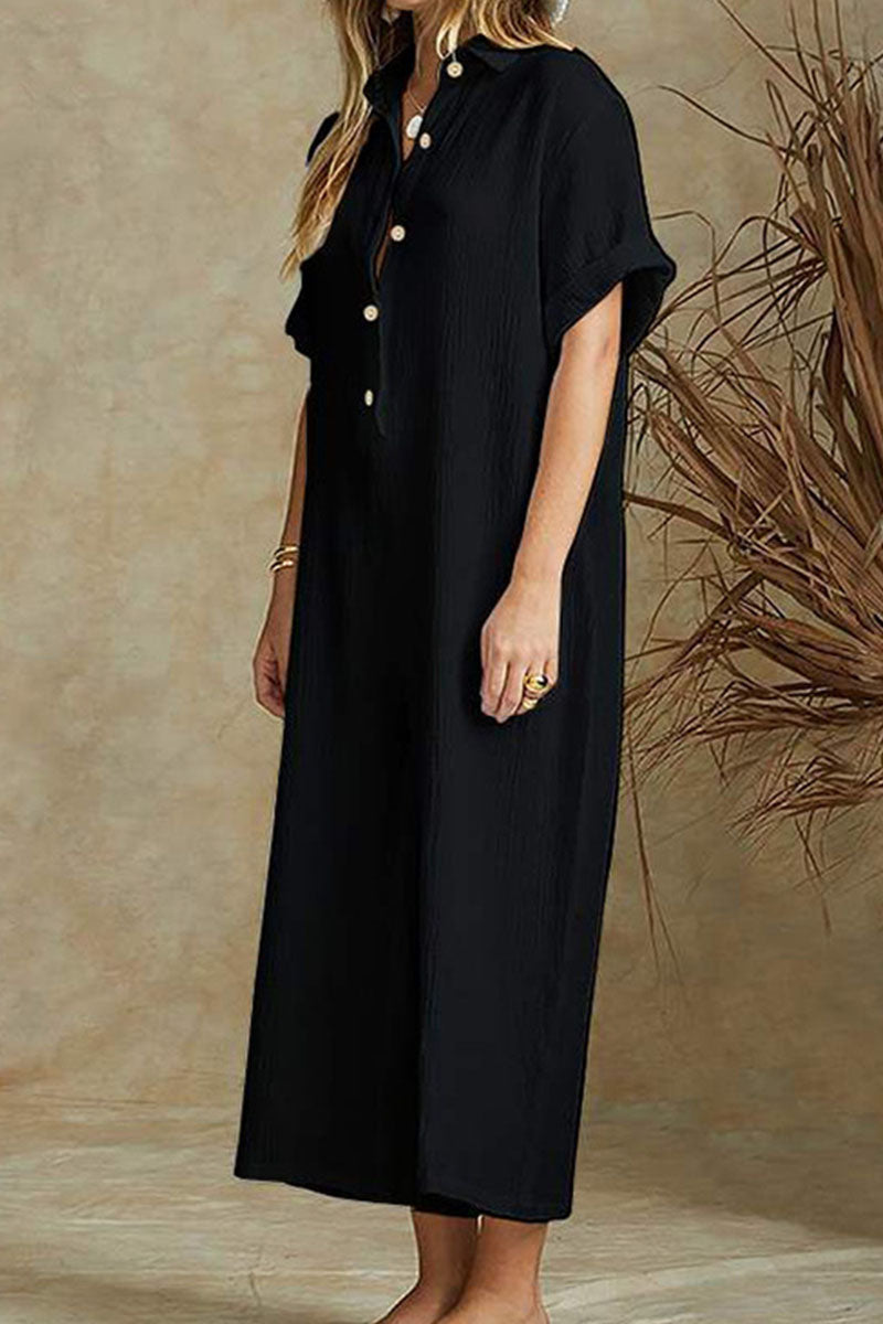 Stilig jumpsuit med polokrage og vide ben for kvinner