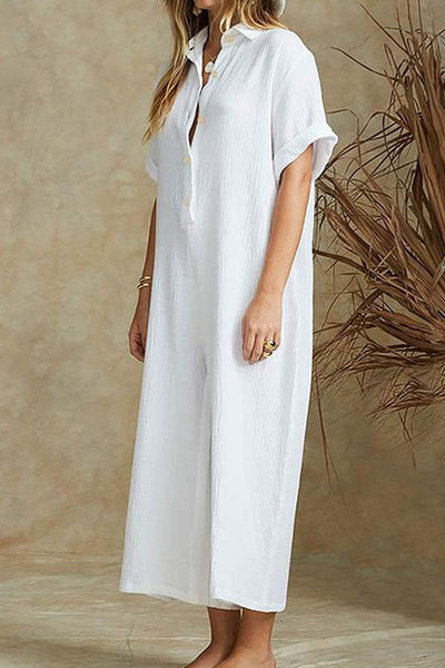 Stilig jumpsuit med polokrage og vide ben for kvinner