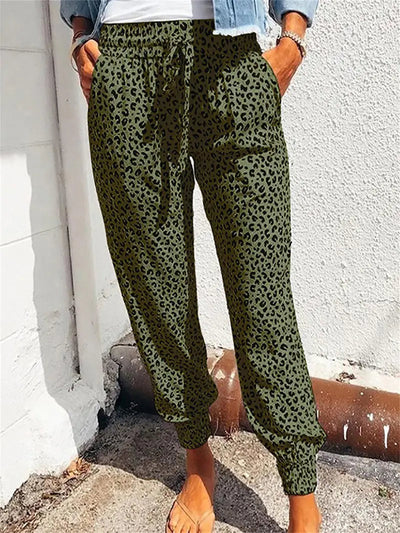 Bukser med leopardmønster til dame