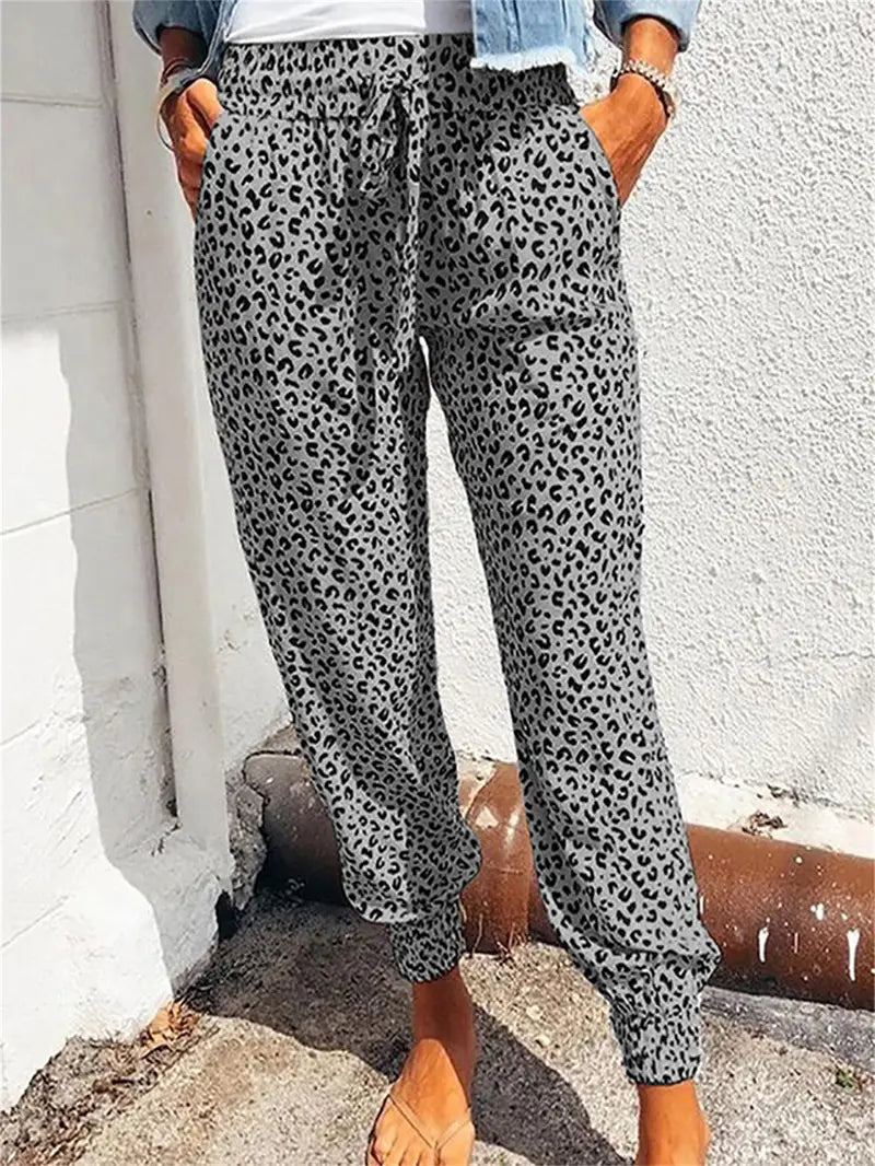 Bukser med leopardmønster til dame