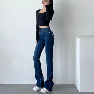 Ara | jeans med høy midje og hjerteformede volanger