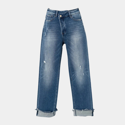 Trendy denimbukse med høy midje