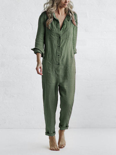 Stilig grønn jumpsuit