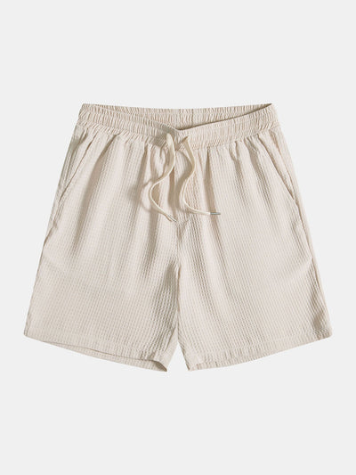 Skjorte og shorts med vaffelkrage Revere-krage