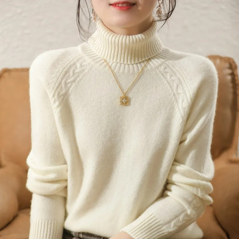 Strikket turtleneck-genser for kvinner