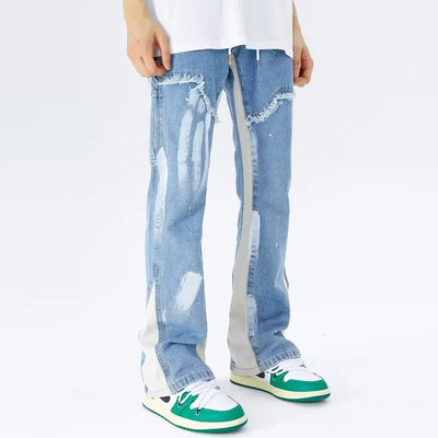 Denimbukse med snøring