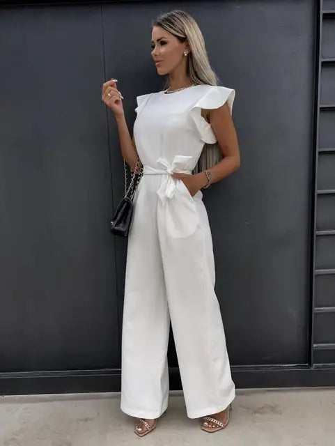 Elegant jumpsuit med vide ben