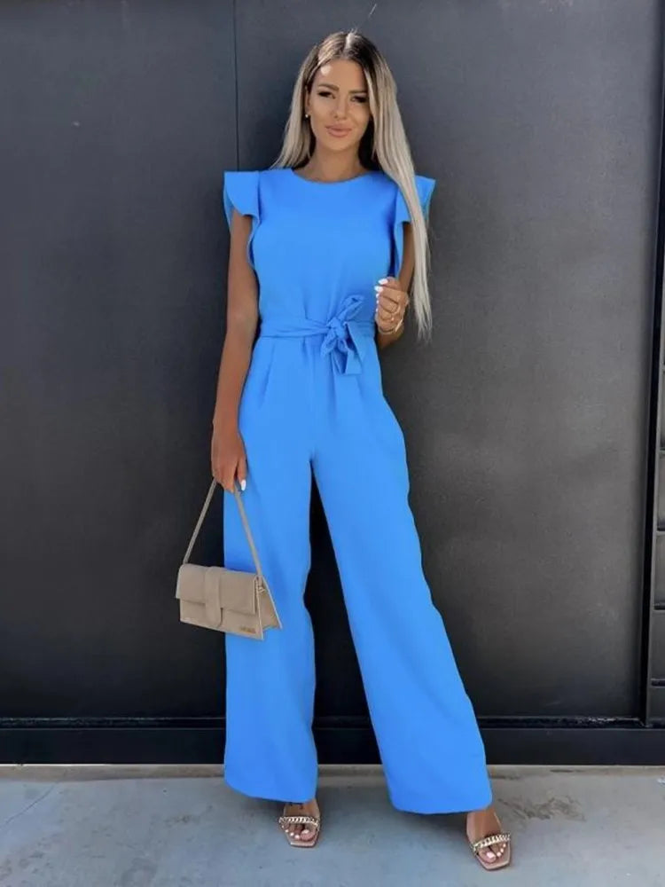 Elegant jumpsuit med vide ben