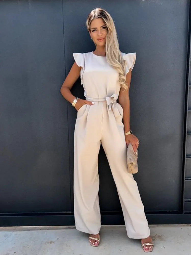 Elegant jumpsuit med vide ben