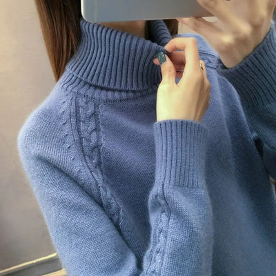 Strikket turtleneck-genser for kvinner