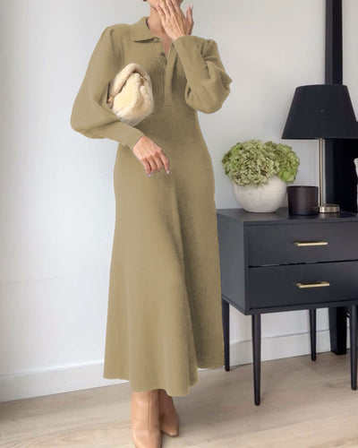 Elegant og stilig langermet kjole for kvinner