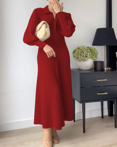 Elegant og stilig langermet kjole for kvinner