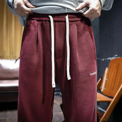 Uformelle joggebukser i fløyel med striper