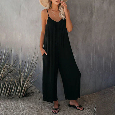 Uformell ermeløs jumpsuit for kvinner