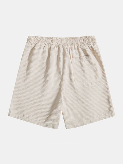 Skjorte og shorts med vaffelkrage Revere-krage