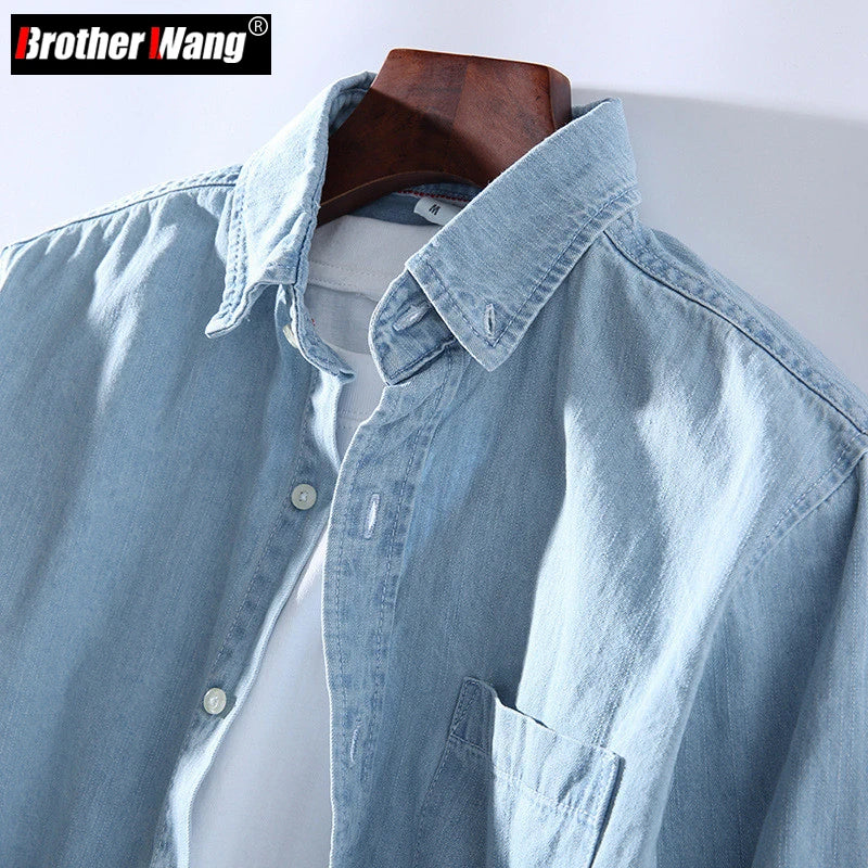 Uformell denimskjorte