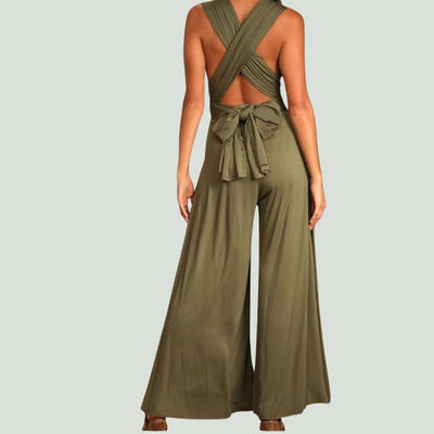 Elegant jumpsuit med krysset rygg