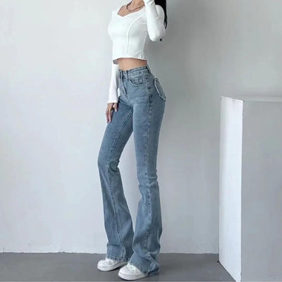 Ara | jeans med høy midje og hjerteformede volanger