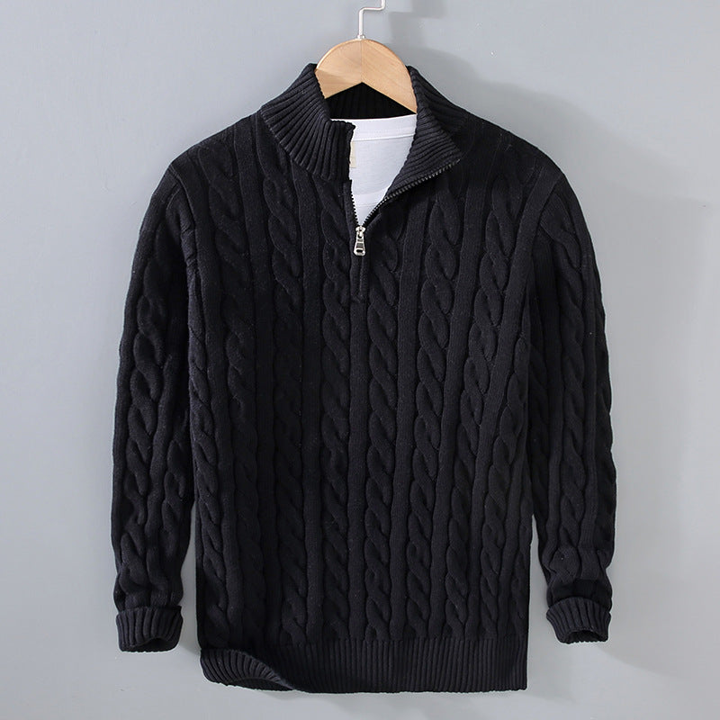 Elegant herregenser med glidelås og polokrage