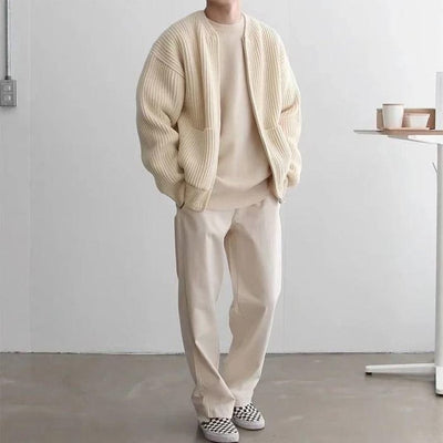 Slim fit cardigan for menn