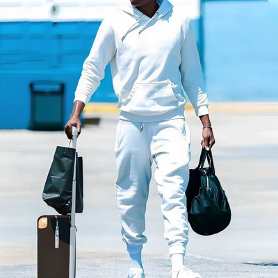 Varmfôret casual joggedress for menn