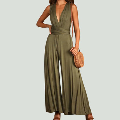 Elegant jumpsuit med krysset rygg