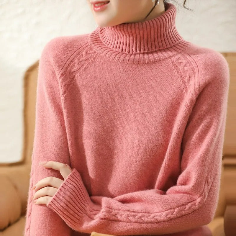 Strikket turtleneck-genser for kvinner