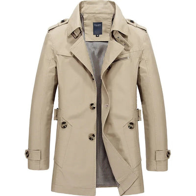 Elegante trenchcoater i bomull for menn