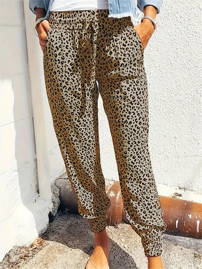 Bukser med leopardmønster til dame