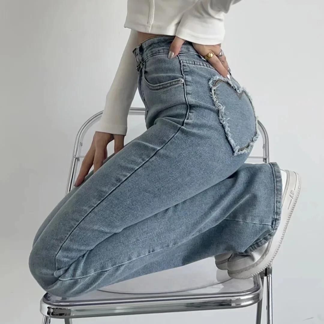 Ara | jeans med høy midje og hjerteformede volanger