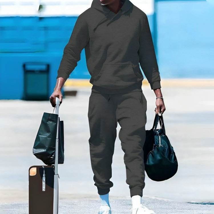 Varmfôret casual joggedress for menn
