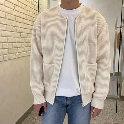 Slim fit cardigan for menn