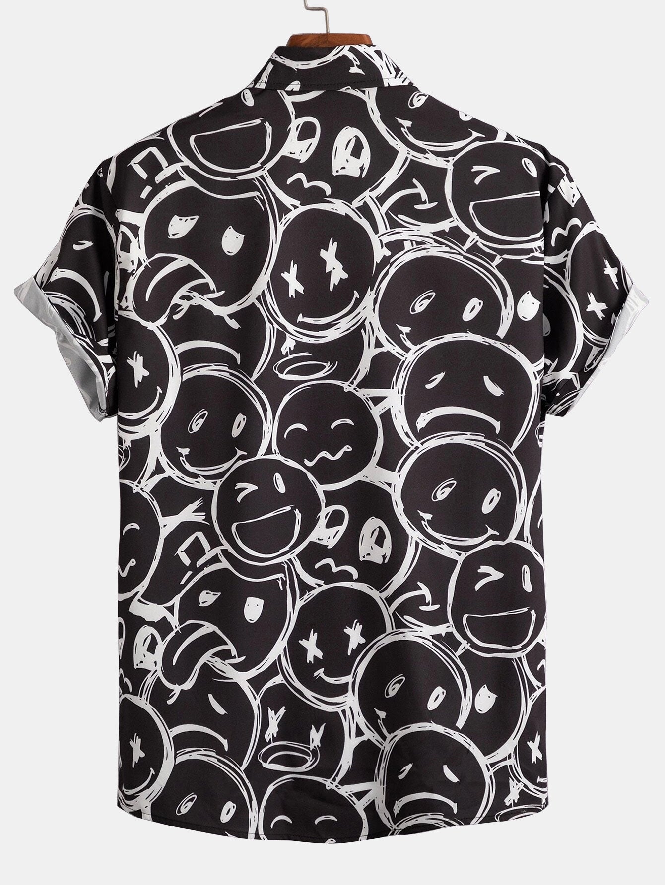 Smiley Print Button Up-skjorte