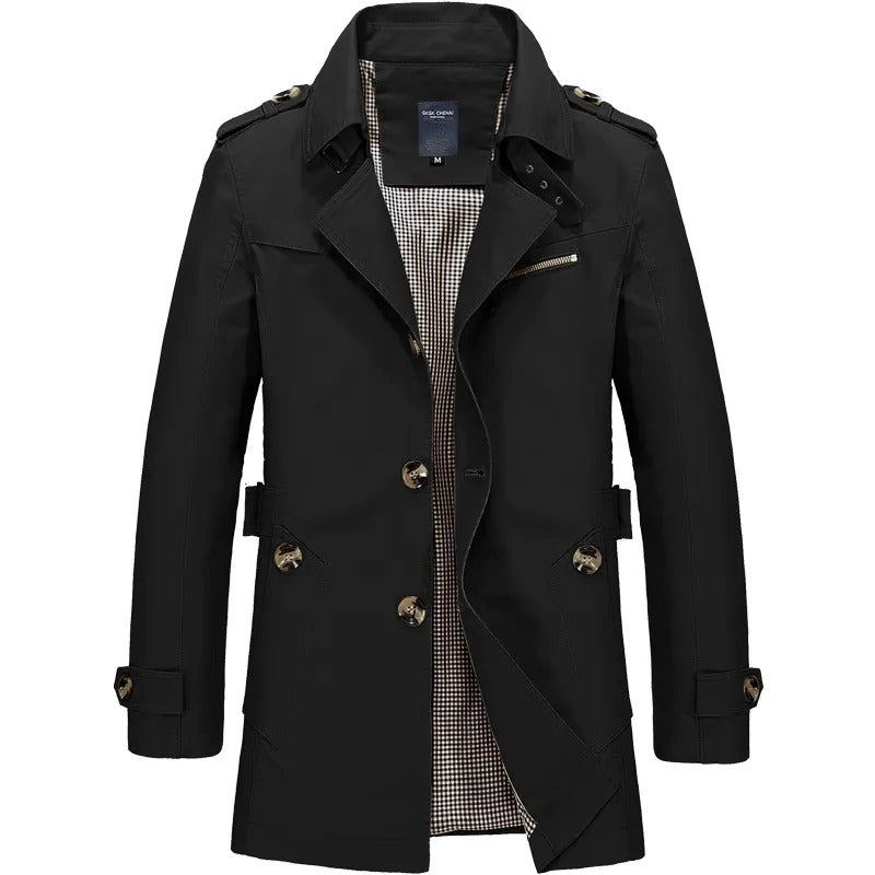 Elegante trenchcoater i bomull for menn