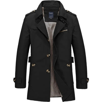 Elegante trenchcoater i bomull for menn