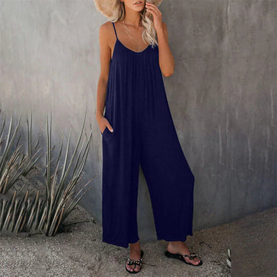 Uformell ermeløs jumpsuit for kvinner