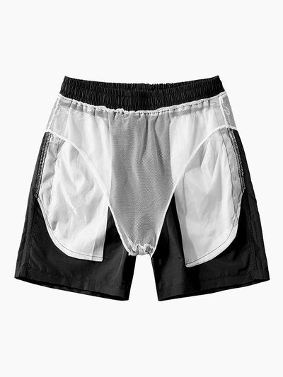 Skjorte med knapp og badeshorts med palmetreprint