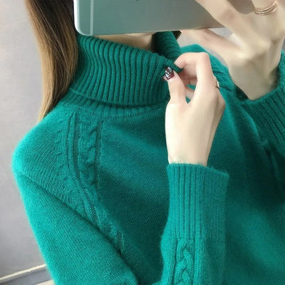 Strikket turtleneck-genser for kvinner