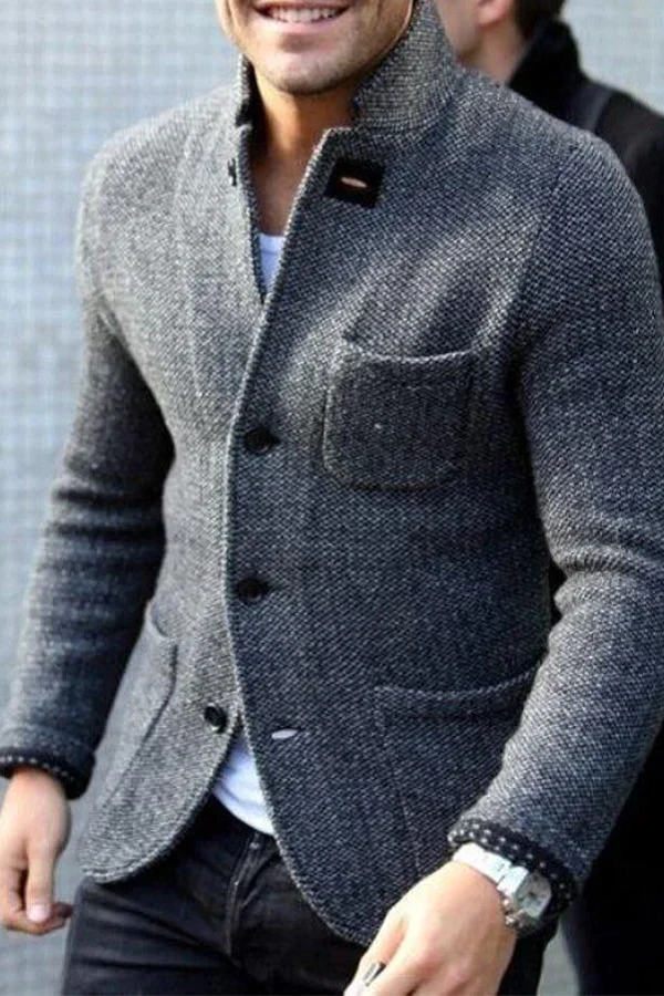 Retrostrikket cardigan for menn