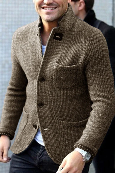 Retrostrikket cardigan for menn