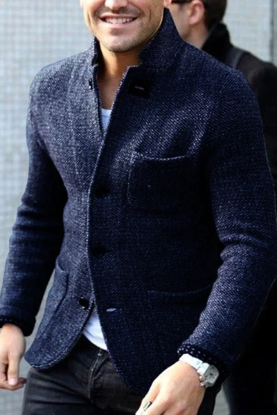 Retrostrikket cardigan for menn